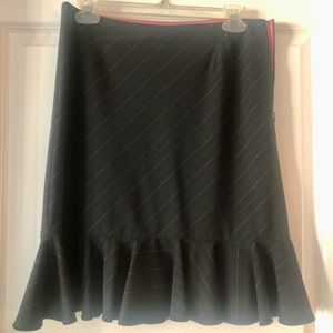 Trina Turk Subtle Stripe Flounce Hem Skirt